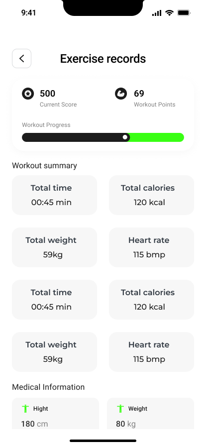 Exercise Records Exercise Records
